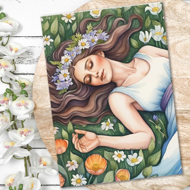 Ostara Gudinna Vårjämdag Sabbat Wicca Högtid Kort (Ostara Goddess Spring Equinox Sabbat Wicca Holiday Card)