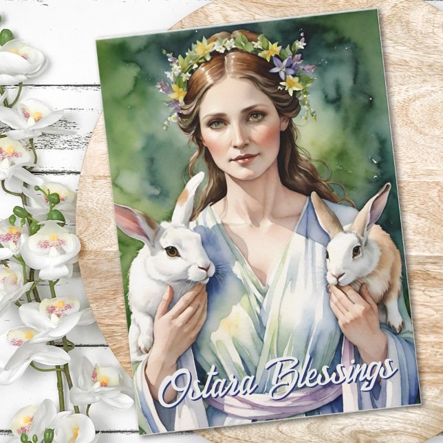Ostara Gudinna Vårjämdag Sabbat Wicca Högtid Kort (Ostara Goddess Spring Equinox Sabbat Wicca Holiday Card)