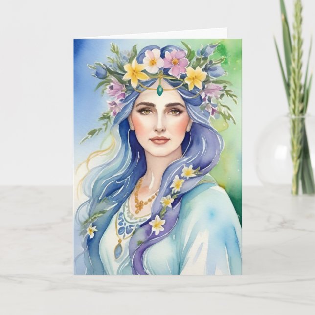 Ostara Gudinna Vårjämdag Sabbat Wicca Högtid Kort (Framsida)