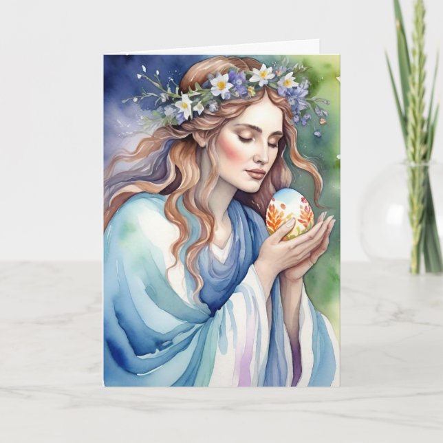 Ostara Gudinna Vårjämndag Sabbat Wicca Högtid Kort (Framsida)