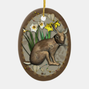 Ostara Hareprydnad Julgransprydnad Keramik