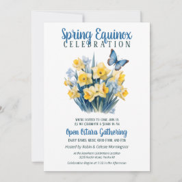 Ostara Spring Equinox Daffodil Butterfly Sabbat Inbjudningar