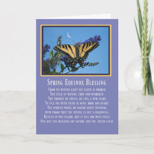Ostara Vår Equinox Blad med fjäril Kort