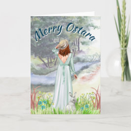 Ostara Vår Equinox Maiden & Bunny Helgkort