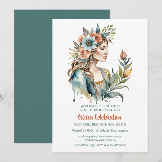 Ostara Vårdagjämning Blomster Gudinna Sabbat Inbjudningar (Fram/baksida)