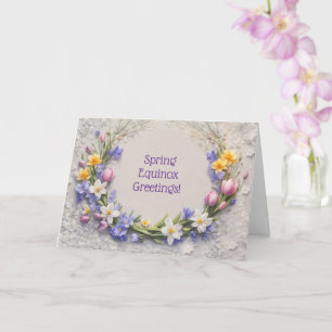 Ostara Vårjämdagns Greetings Blommor Krans Kort