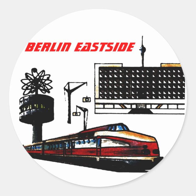Ostberlin Design Runt Klistermärke (Framsida)