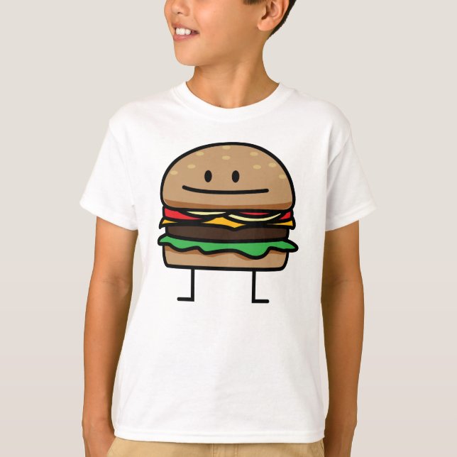 Ostbun för ost av ostburger Hamburger jord kött Tee (Framsida)