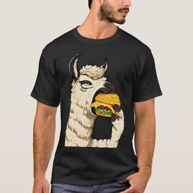 Ostburgare ätande lama vänner t shirt (Framsida)