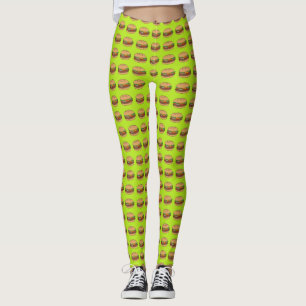 Ostburgers design på kalkbakgrund leggings