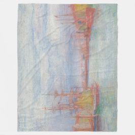 Ostend Harbour av James Ensor (1900) Fleecefilt