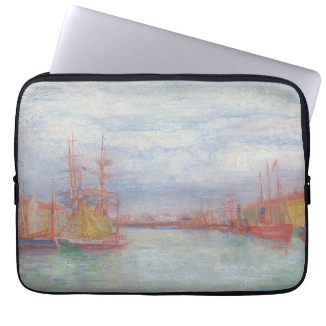 Ostend Harbour av James Ensor (1900) Laptop Fodral (Framsidan)