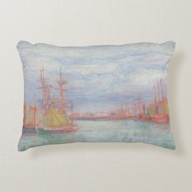 Ostend Harbour av James Ensor (1900) Prydnadskudde (Framsidan)