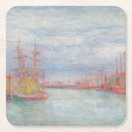 Ostend Harbour av James Ensor (1900) Underlägg Papper Kvadrat