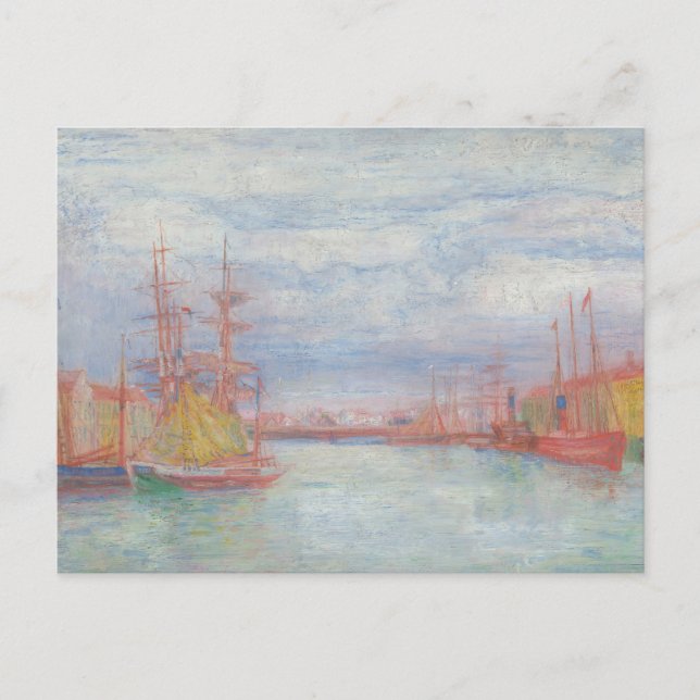 Ostend Harbour av James Ensor (1900) Vykort (Framsida)
