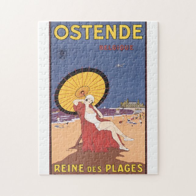 Ostende-Belgique vintage resoraffisch Pussel (Vertikal)
