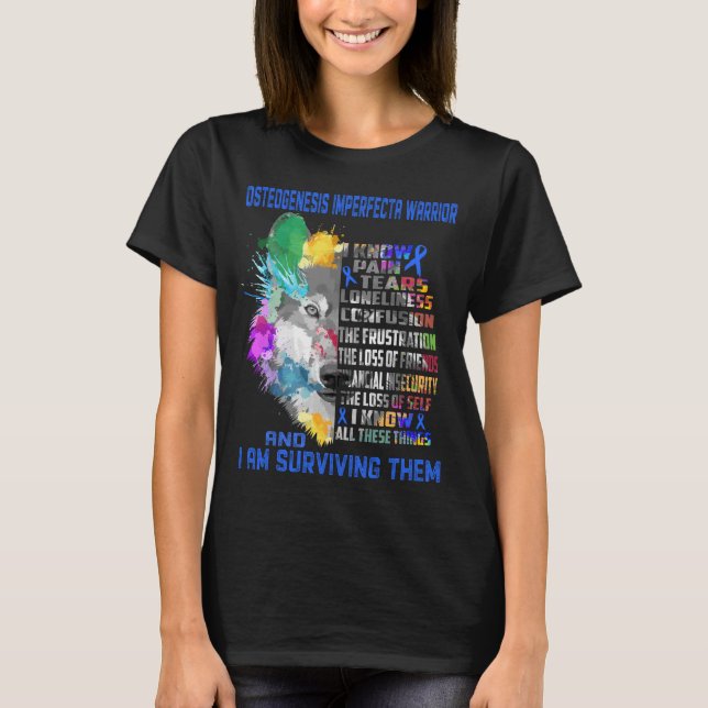 Osteogenesis Imperfeecta Awareness Ribbon Support T Shirt (Framsida)