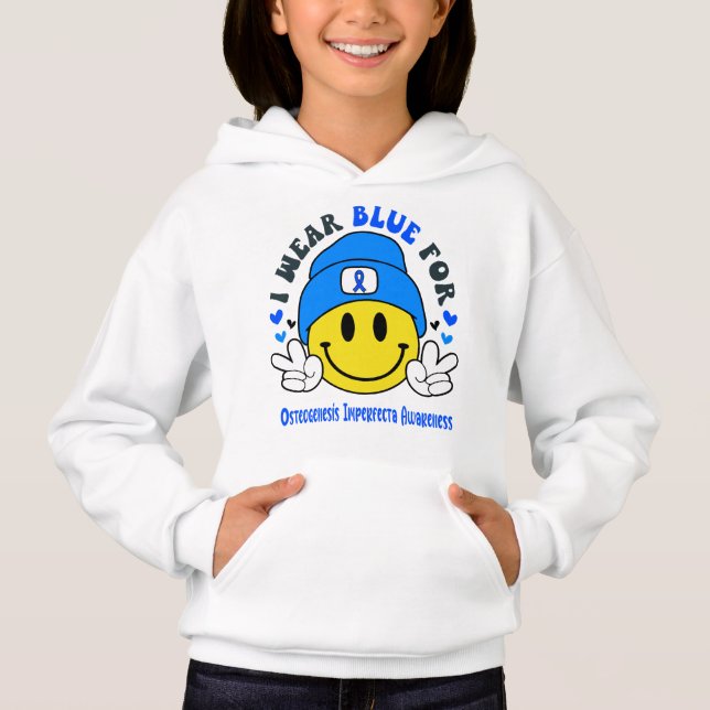 Osteogenesis Imperfeecta Awareness Ribbon Support T Shirt (Framsida)
