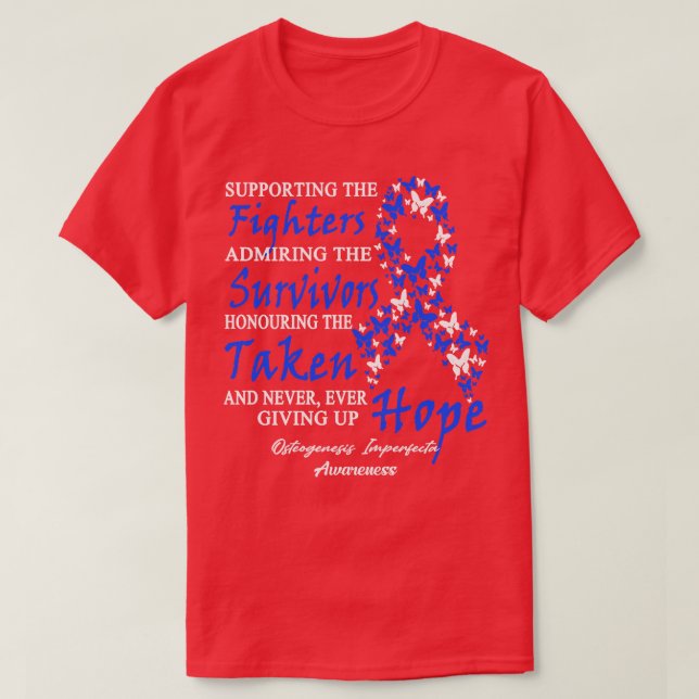 Osteogenesis Imperfeecta Awareness till stöd för F T Shirt (Design framsida)