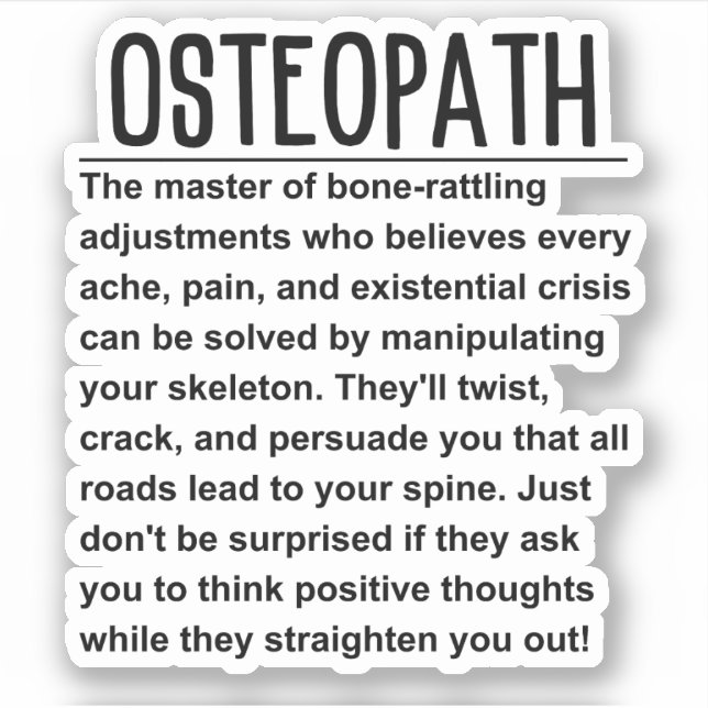 Osteopath Klistermärken (Framsida)