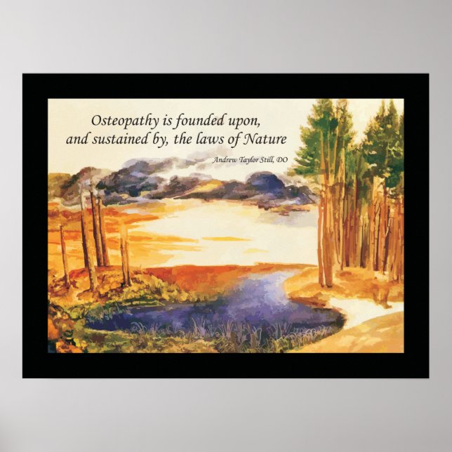 Osteopatiska naturlagar Citat från A.T. Fortfarand Poster (Framsidan)