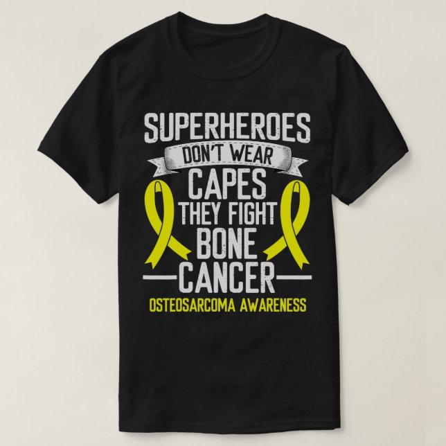 Osteosarcoma Awareness Yellow Ribbon Fighter Bone  T Shirt (Design framsida)