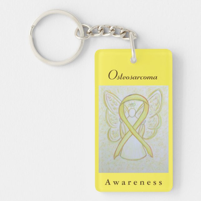 Osteosarcoma-medvetandesnålängelnyckelring (Framsidan)