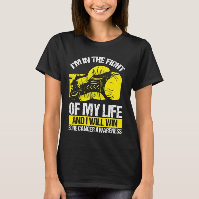 Osteosarkom Medvetenhet om cancer BenGult T Shirt (Framsida)