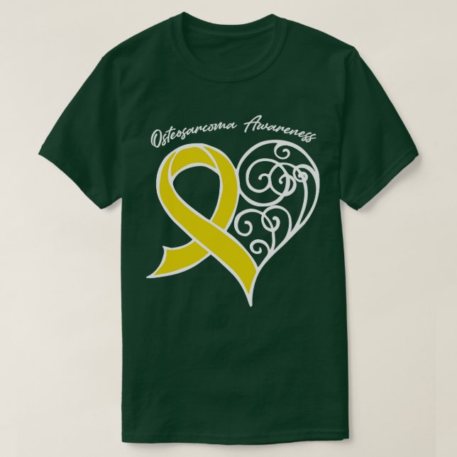 Osteosarkoma Awareness Heart Ribbon Gift Valentine T Shirt (Design framsida)