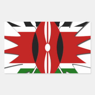 Öster African Constellation Kenyan Flagga Star Des Rektangulärt Klistermärke