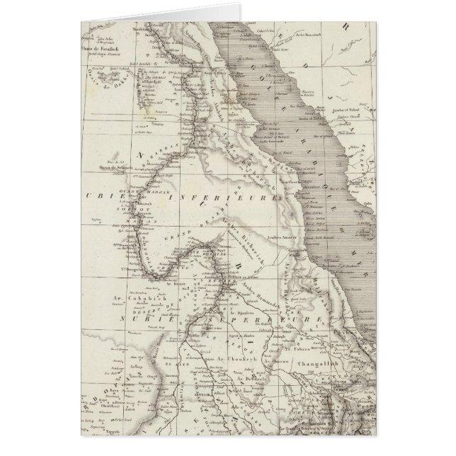 Öster Afrika Karta Hälsningskort (Framsidan)