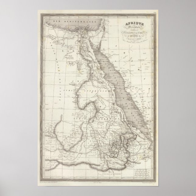 Öster Afrika Karta Poster (Framsidan)