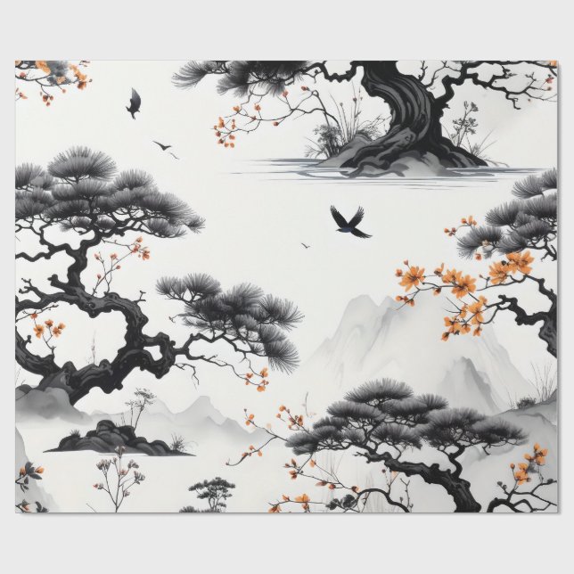 Öster (asiatiska Bläck) Tvättar Papper inkapsling Presentpapper (Platt)