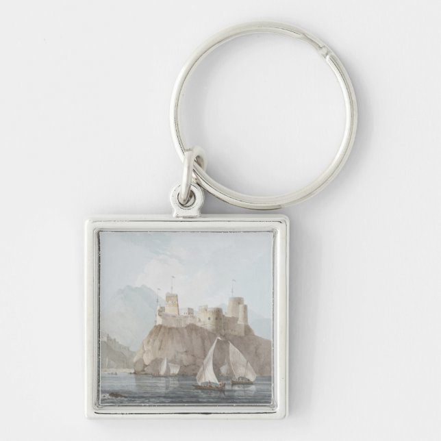 Öster beskådar av forten Jellali och Merani, Fyrkantig Silverfärgad Nyckelring (Framsidan)