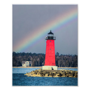 Öster Breakwater Lighthouse Manistique Michigan Fototryck