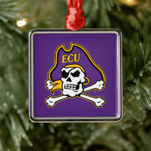 Öster Carolina Universiteten ECU PIRATER Julgransprydnad Metall