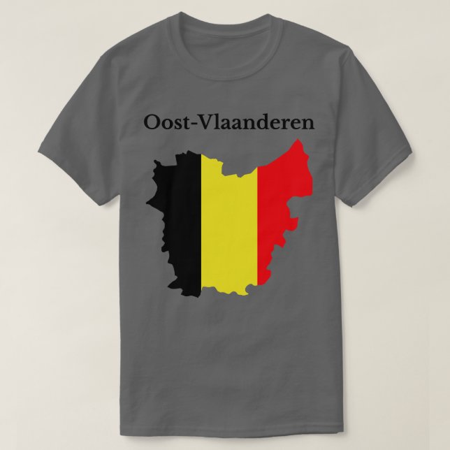 Öster Flanders Province Karta Belgien T Shirt (Design framsida)