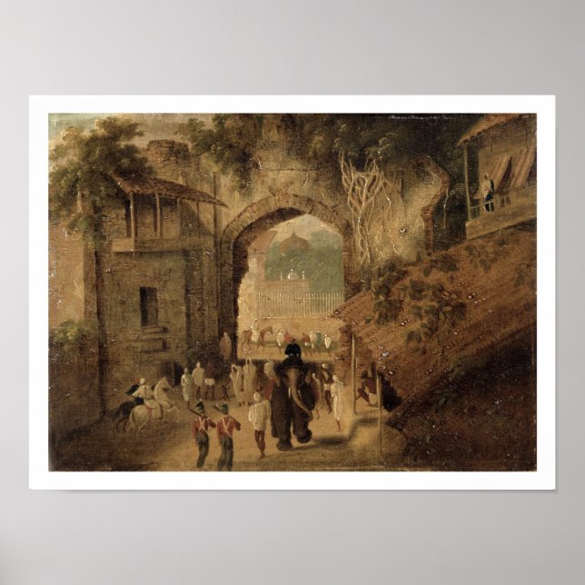 Öster Gateway, Patna, 1825 (olja på arbetsyta) Poster (Framsidan)