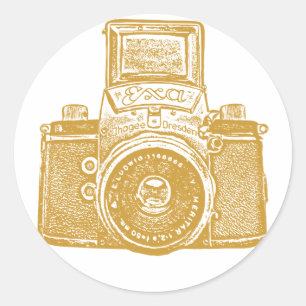 Öster German Camera - Caramel Brown Runt Klistermärke