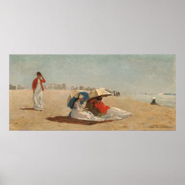 Öster Hampton Beach - Winslow Homer Fine Art Poste Poster (Framsidan)