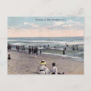 Öster Hampton NY, Long Island, Beach Scene Vintage Vykort