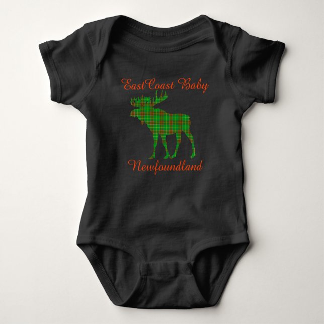 Öster Kusten Baby Newfoundland tartan Moose Tee Shirt (Framsida)
