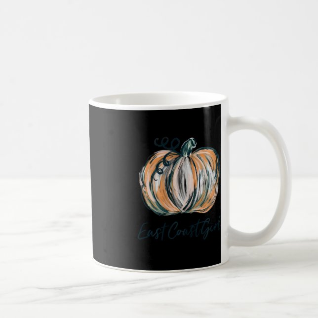 Öster Kusten Girl Watercolor Pumpkin Fall Thanksgi Kaffemugg (Höger)