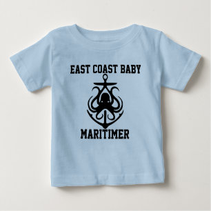 Öster Kusten Maritimer-ankaret bläckfisk Baby skjo T Shirt