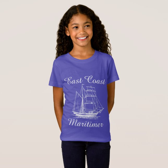 Öster kusten Maritimer sjöskjorta frakt T Shirt (Hel framsida)