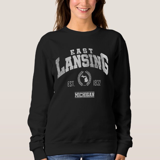 Öster Lansing MI Michigan Vintage Throwback T Shirt (Framsida)