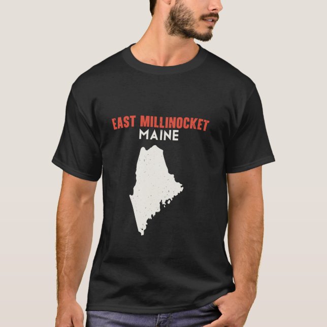 Öster Millinocket Maine Förenta staterna State Ame T Shirt (Framsida)