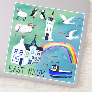 Öster Neuk Fife Coastal Väg Scotland Art Klistermärken