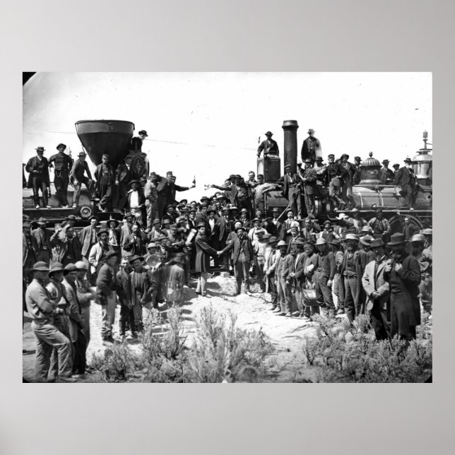 Öster och Väster som skakar Händer vid förra järnv Poster (Framsidan)