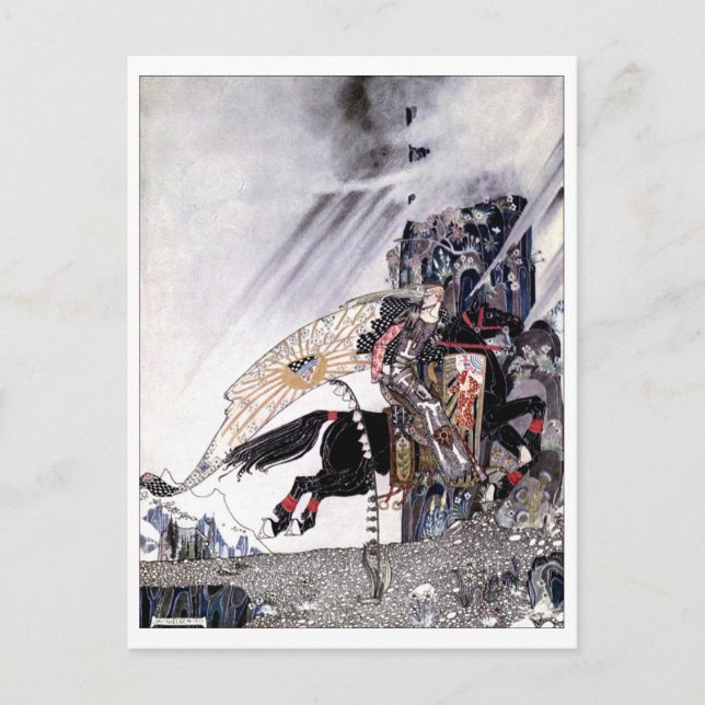 Öster om solen väster om månen antika vykort (Framsida)